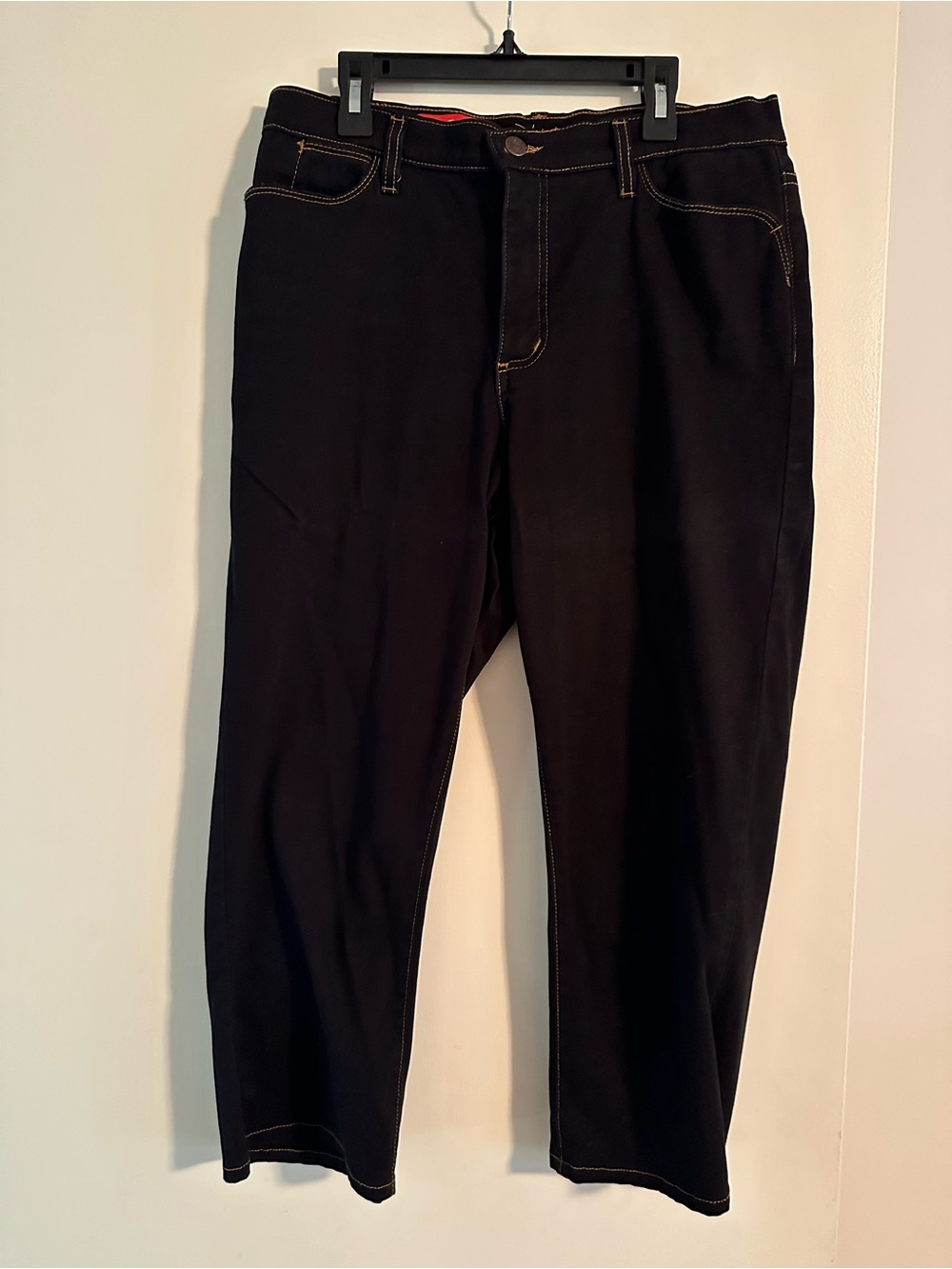 NYDJ Black Relaxed Fit Jeans with Contrast Stitching